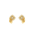 CHANEL FAUX PEARL & STRASS CC DROP EARRINGS GOLD TONE
