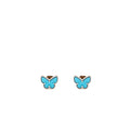 VAN CLEEF & ARPELS SWEET ALHAMBRA BUTTERFLY EARSTUDS WHITE GOLD, TURQUOISE