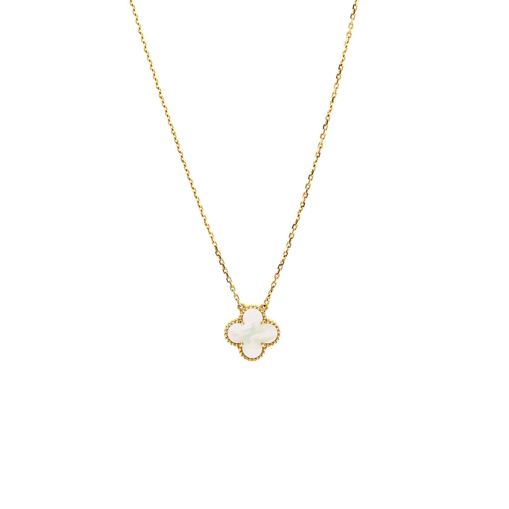 VAN CLEEF & ARPELS VINTAGE ALHAMBRA PENDANT YELLOW GOLD, MOTHER-OF-PEARL