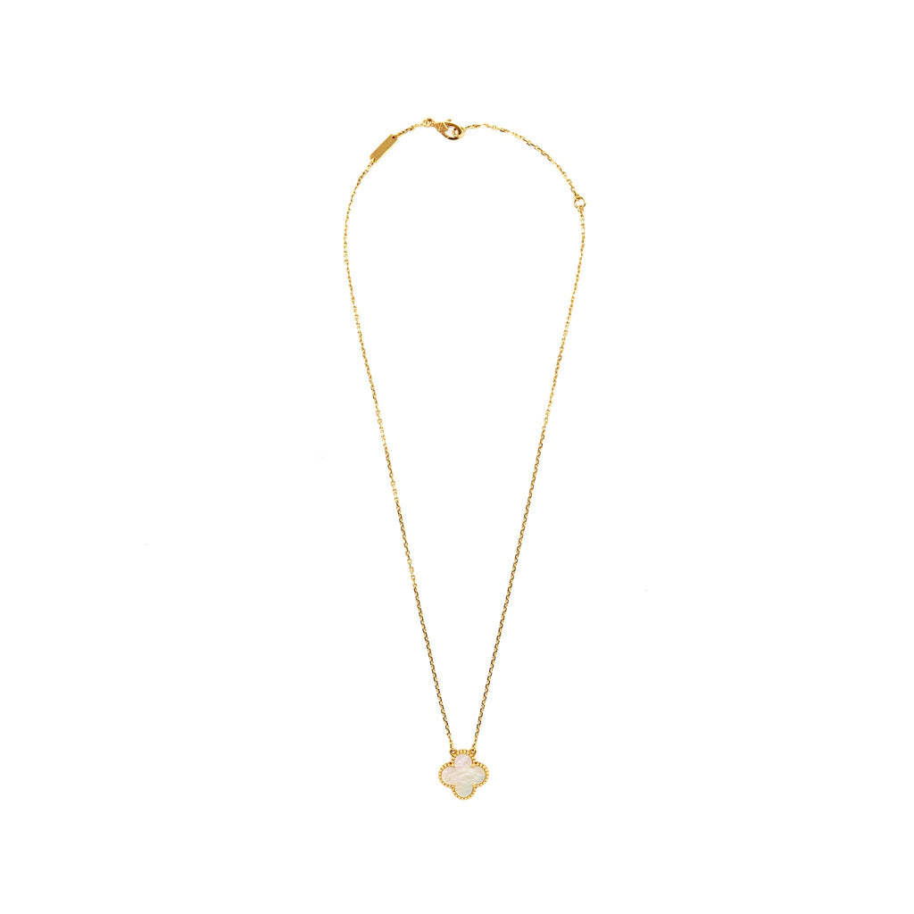 VAN CLEEF&ARPELS VINTAGE ALHAMBRA PENDANT ROSE GOLD, WHITE MOTHER OF PEARL