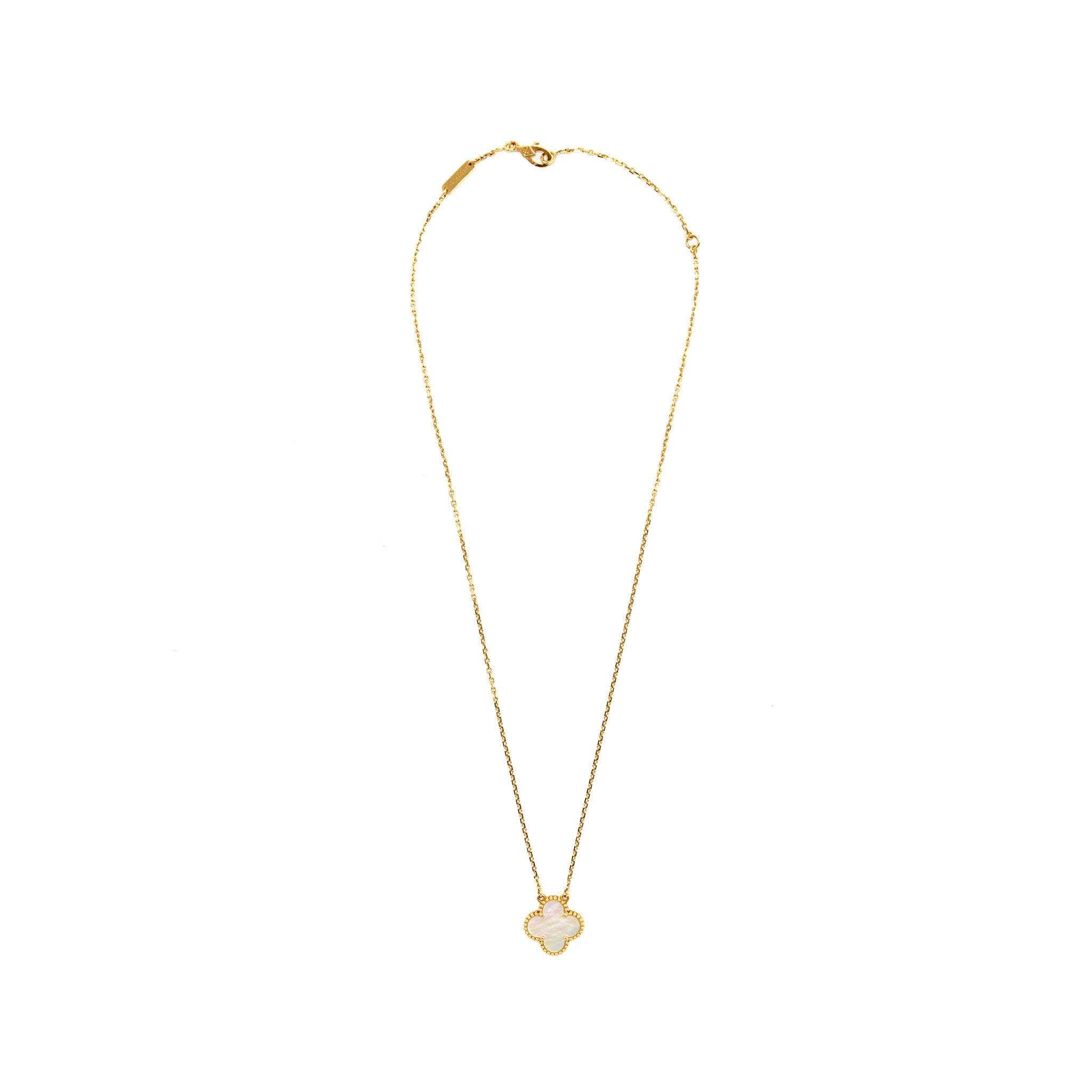 VAN CLEEF&ARPELS VINTAGE ALHAMBRA PENDANT ROSE GOLD, WHITE MOTHER OF PEARL