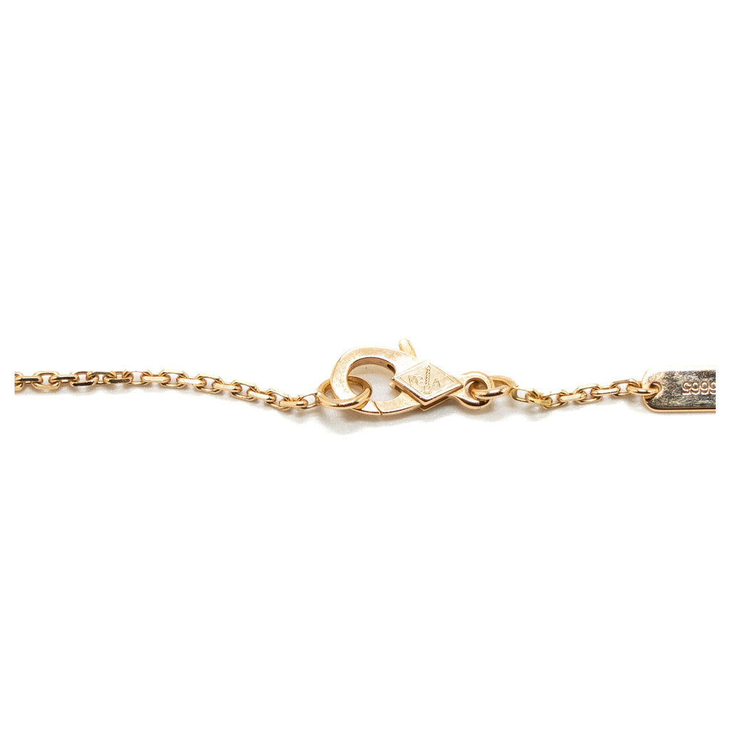 VAN CLEEF & ARPELS VINTAGE ALHAMBRA PENDANT ONYX ROSE GOLD DIAMOND