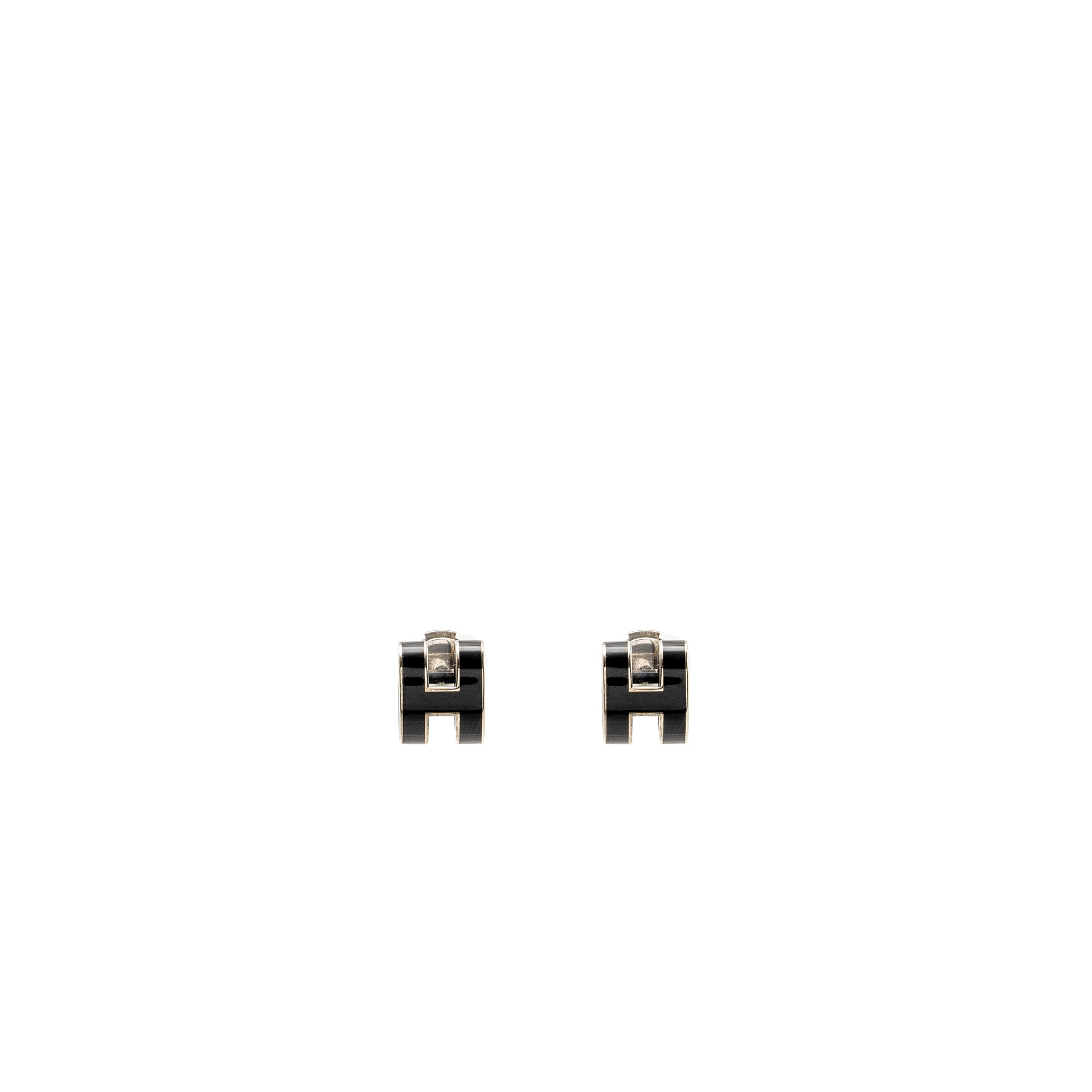 HERMES POP H EARRINGS BLACK SHW