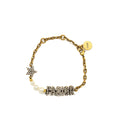 DIOR J'ADIOR STAR/PEARL CRYSTAL BRACELET GOLD TONE