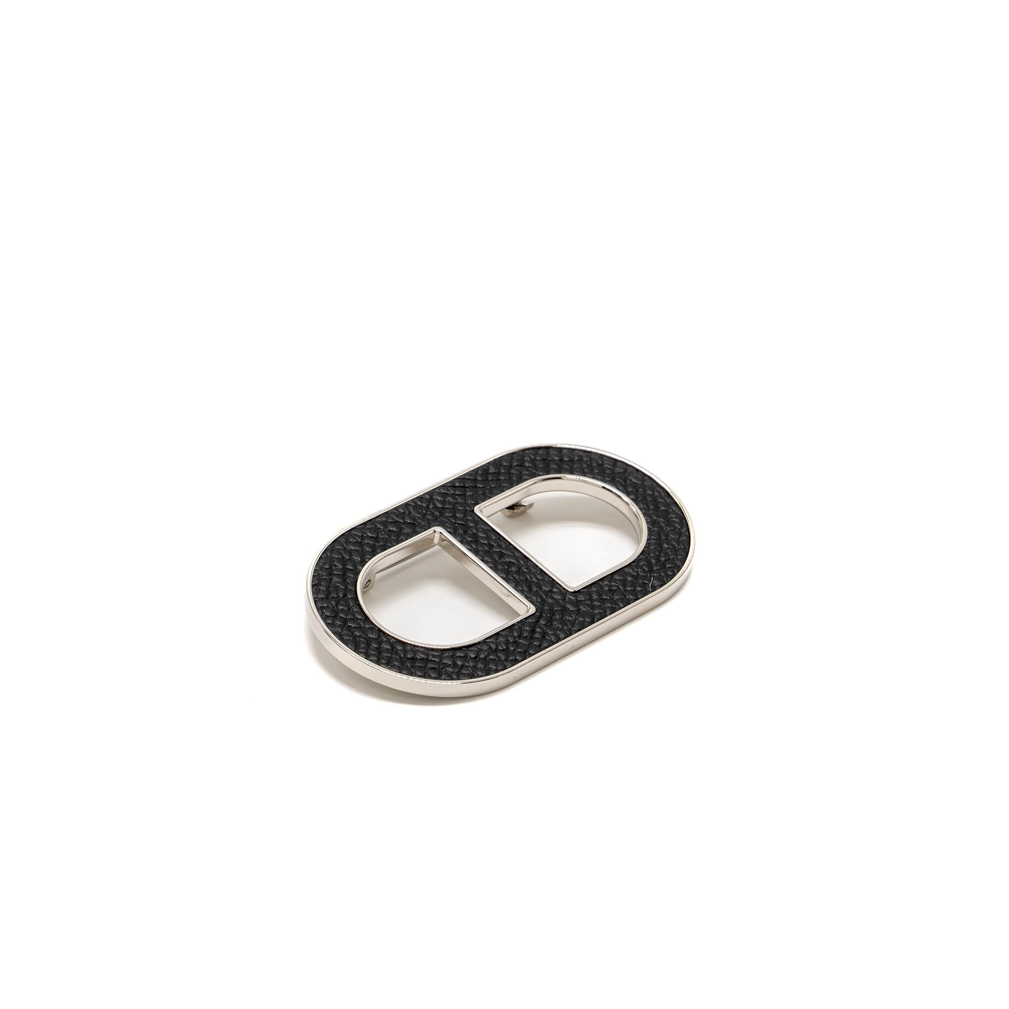 HERMES CHAINE D’ANCRE BROOCH EPSOM BLACK SHW
