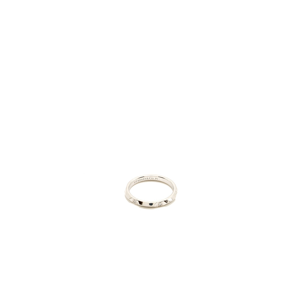 TIFFANY TRUE BAND RING PLATINUM, DIAMONDS
