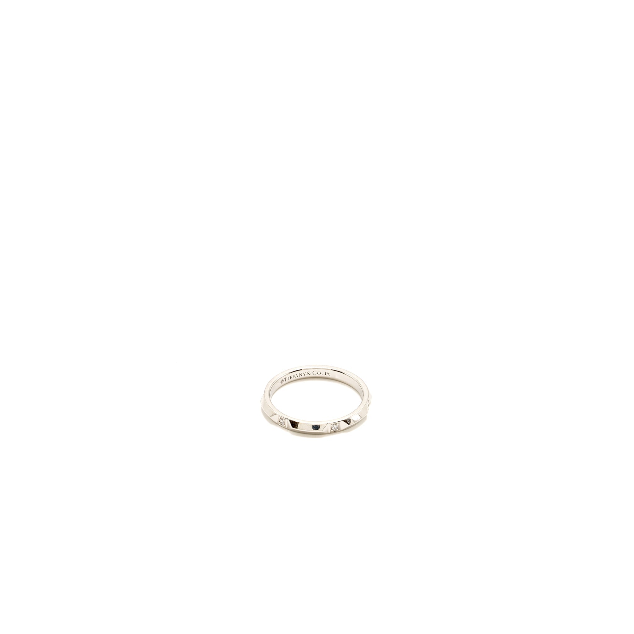 TIFFANY TRUE BAND RING PLATINUM, DIAMONDS