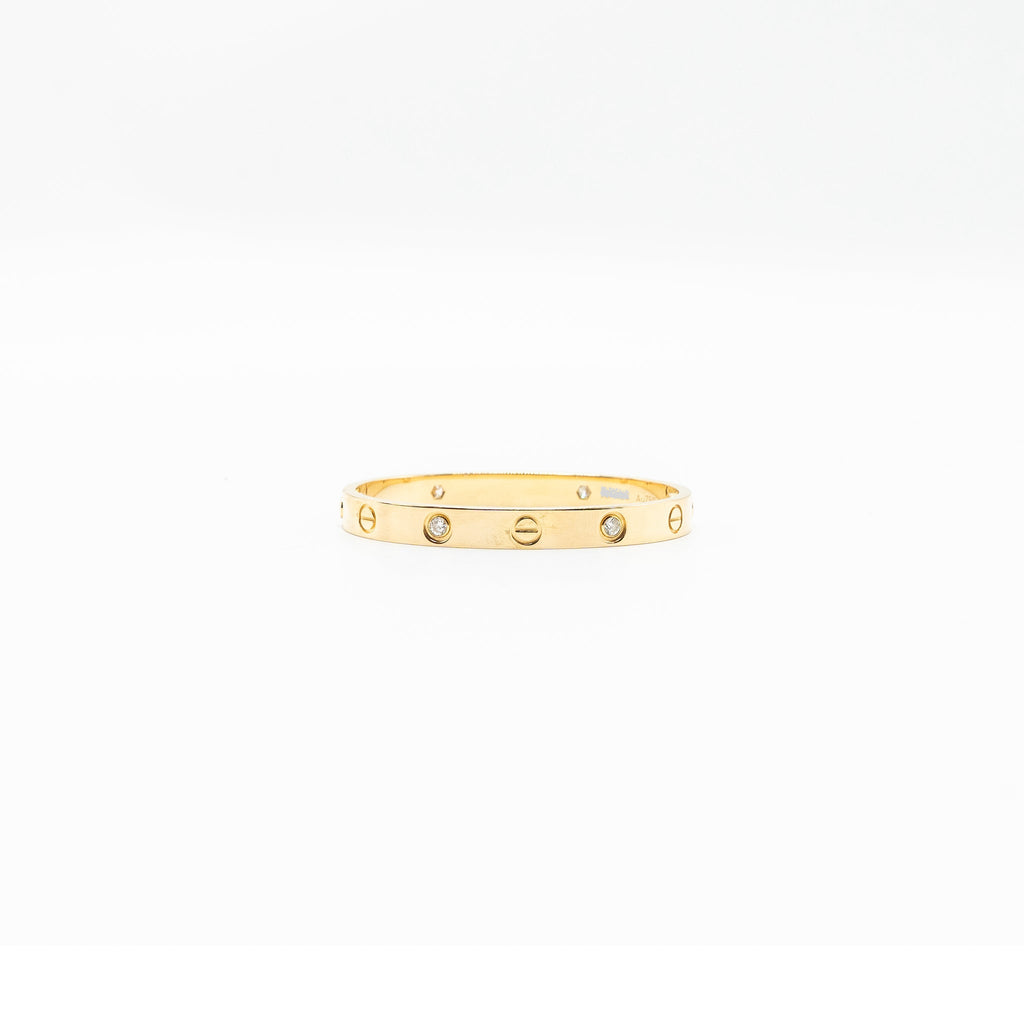 CARTIER LOVE BRACELET YELLOW GOLD 4 DIAMONDS