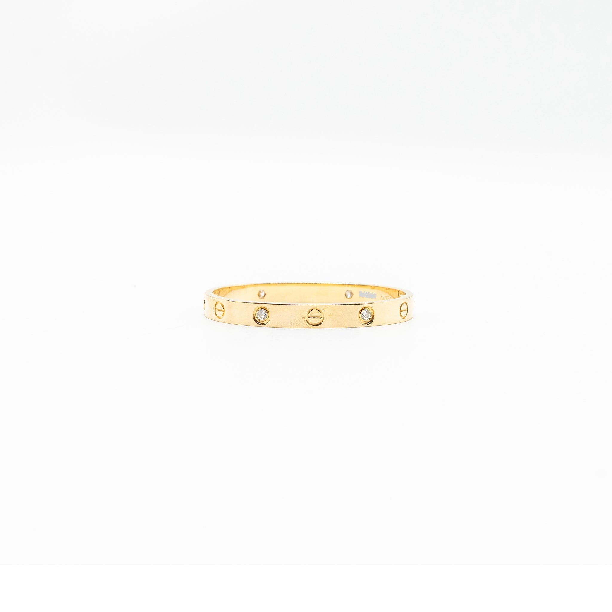 CARTIER LOVE BRACELET YELLOW GOLD 4 DIAMONDS