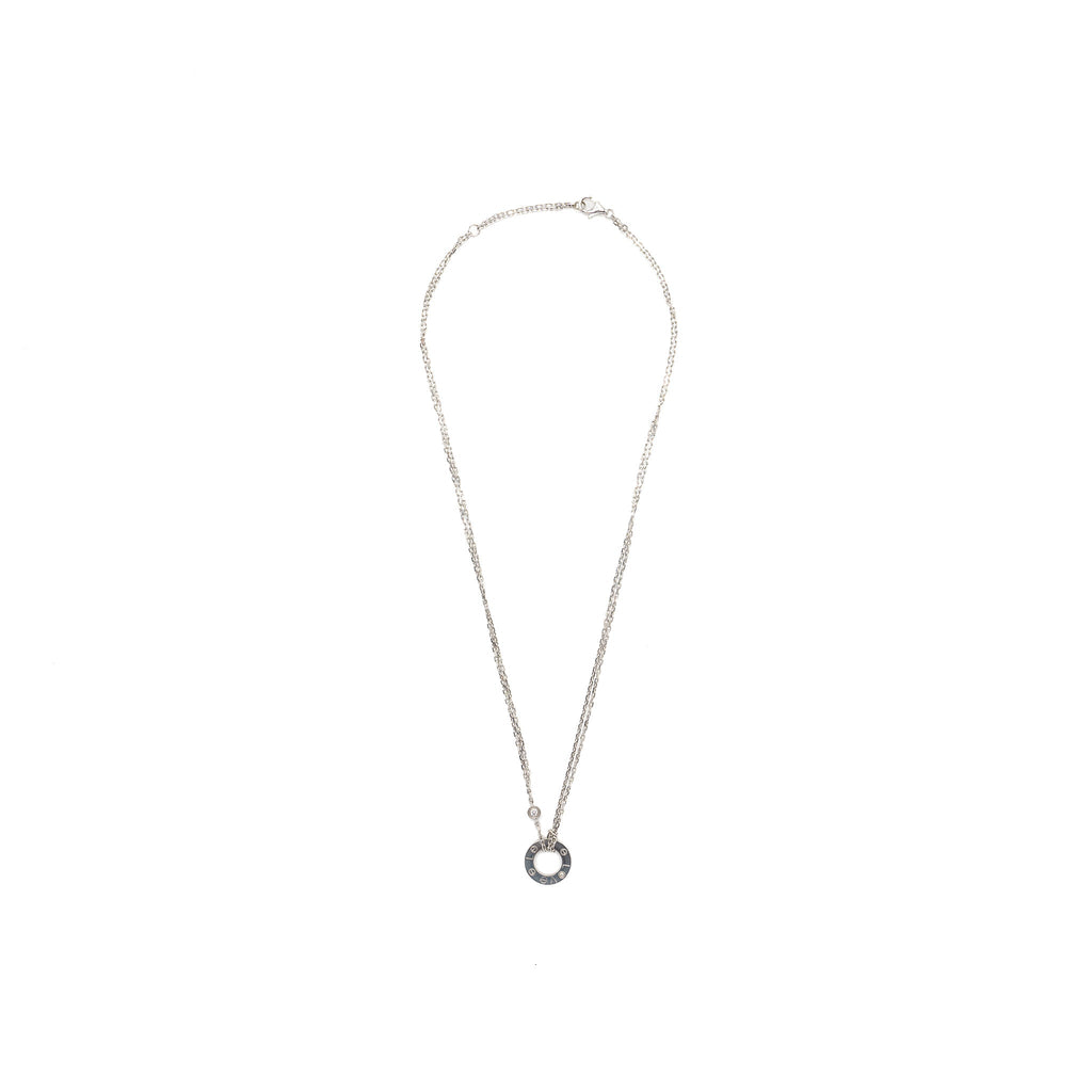 CARTIER LOVE NECKLACE WHITE GOLD WITH 2 DIAMONDS