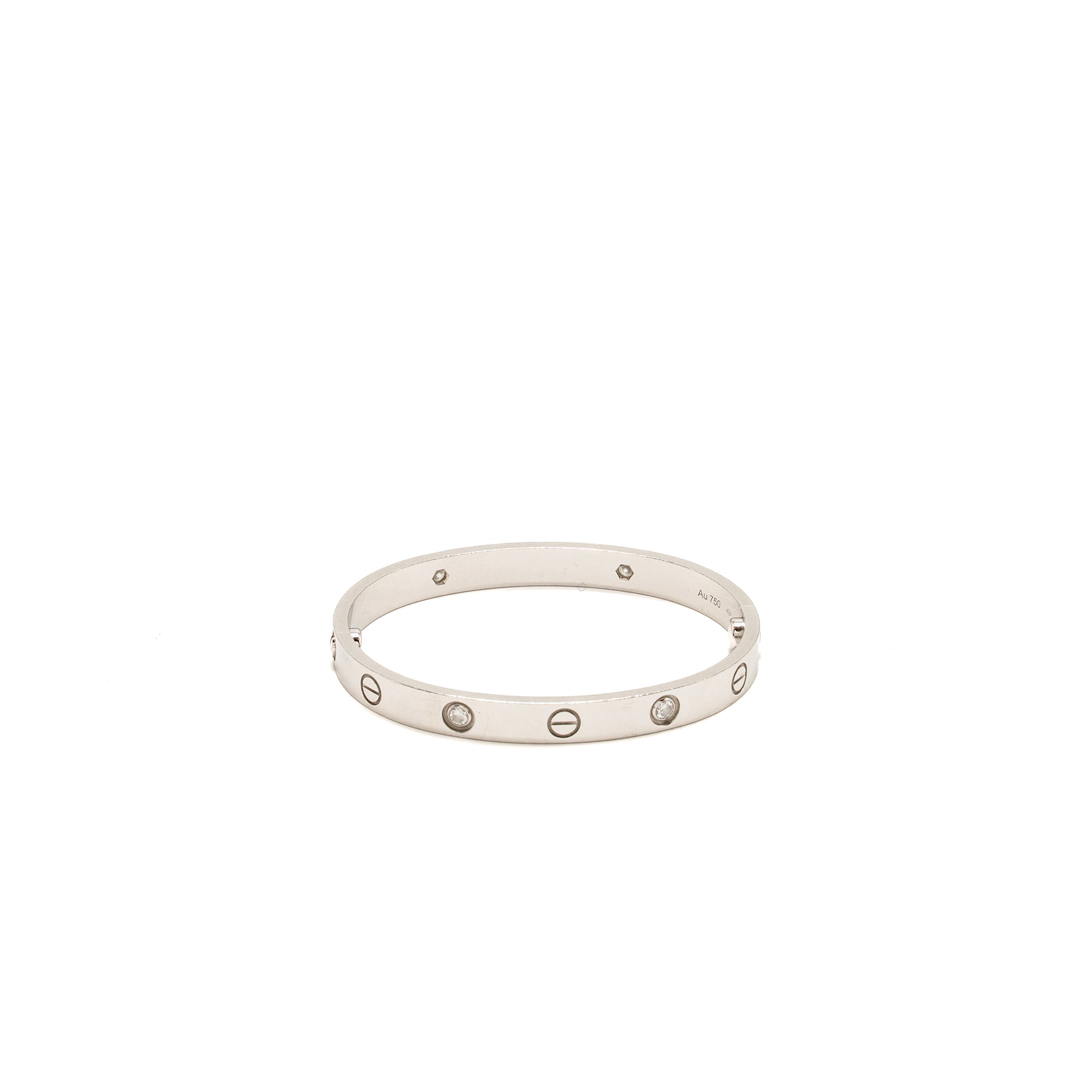 CARTIER LOVE BRACELET WHITE GOLD WITH 4 DIAMONDS