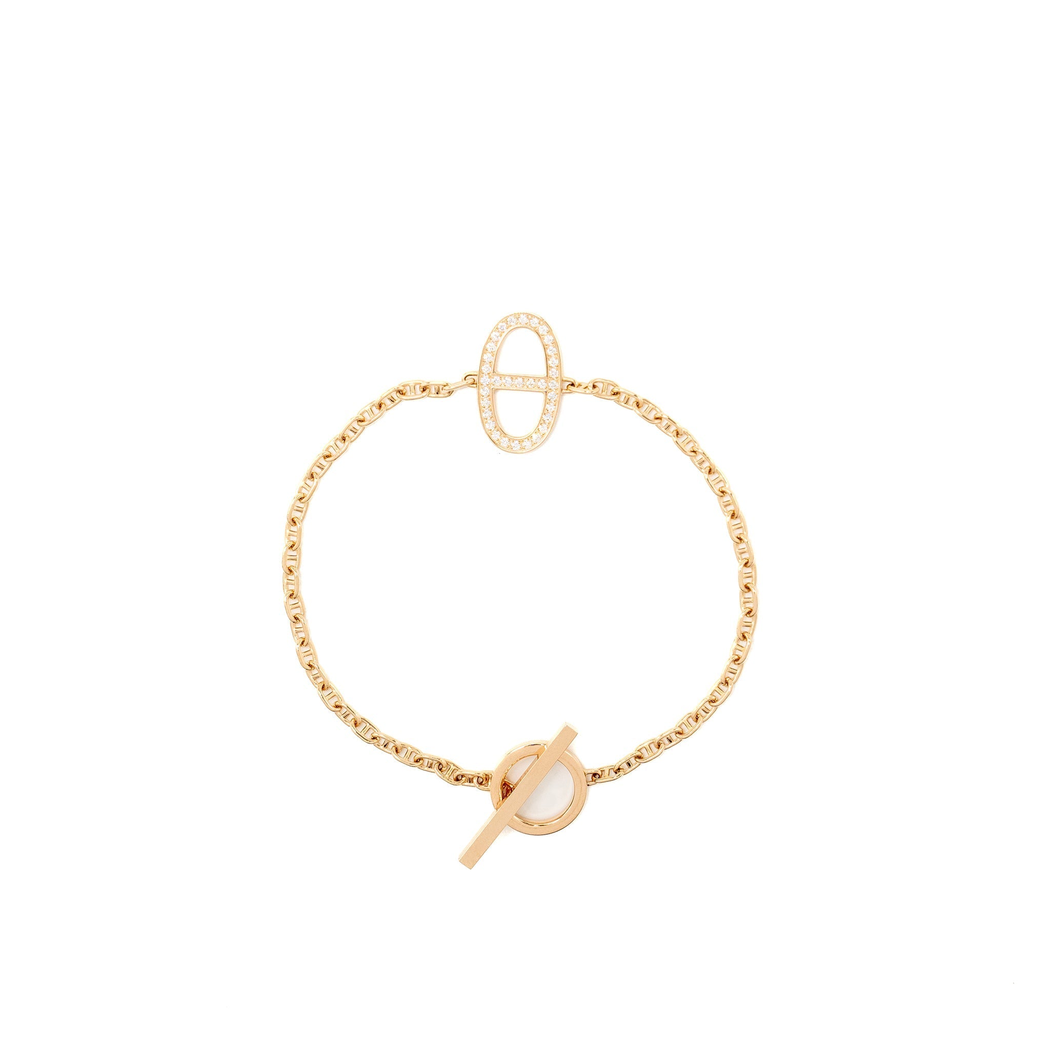 HERMES D’ANCRE CONTOUR BRACELET ROSE GOLD DIAMONDS