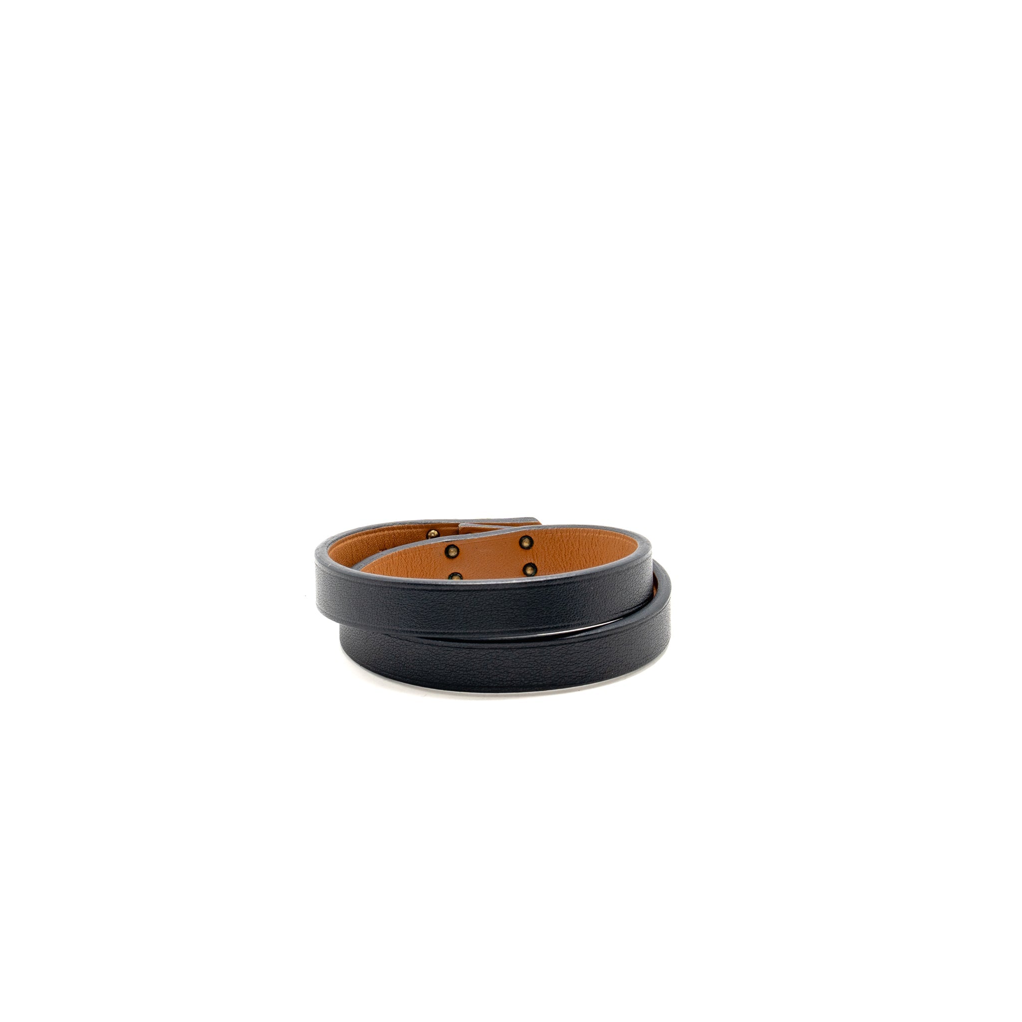 HERMES SIZE T2 MINI KELLY DOUBLE TOUR BRACELET SWIFT BLACK GHW STAMP Z