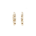 CHANEL CC LOGO PEARL LEATHER-WOVEN EARRINGS LIGHT GOLD TONE
