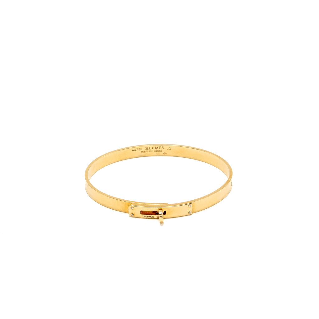 HERMES KELLY BRACELET YELLOW GOLD, 4 DIAMONDS