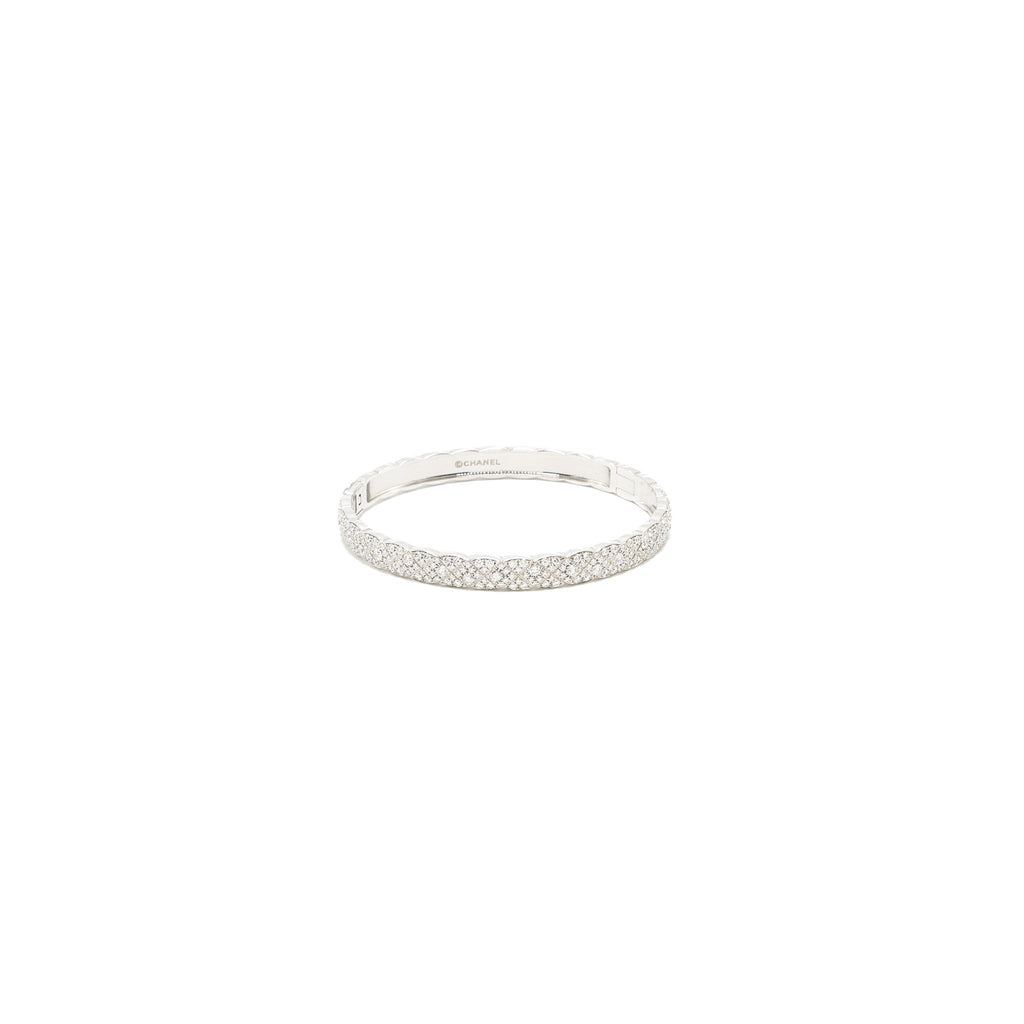 CHANEL COCO CRUSH BRACELET QUILTED MOTIF 18K WHITE GOLD DIAMONDS