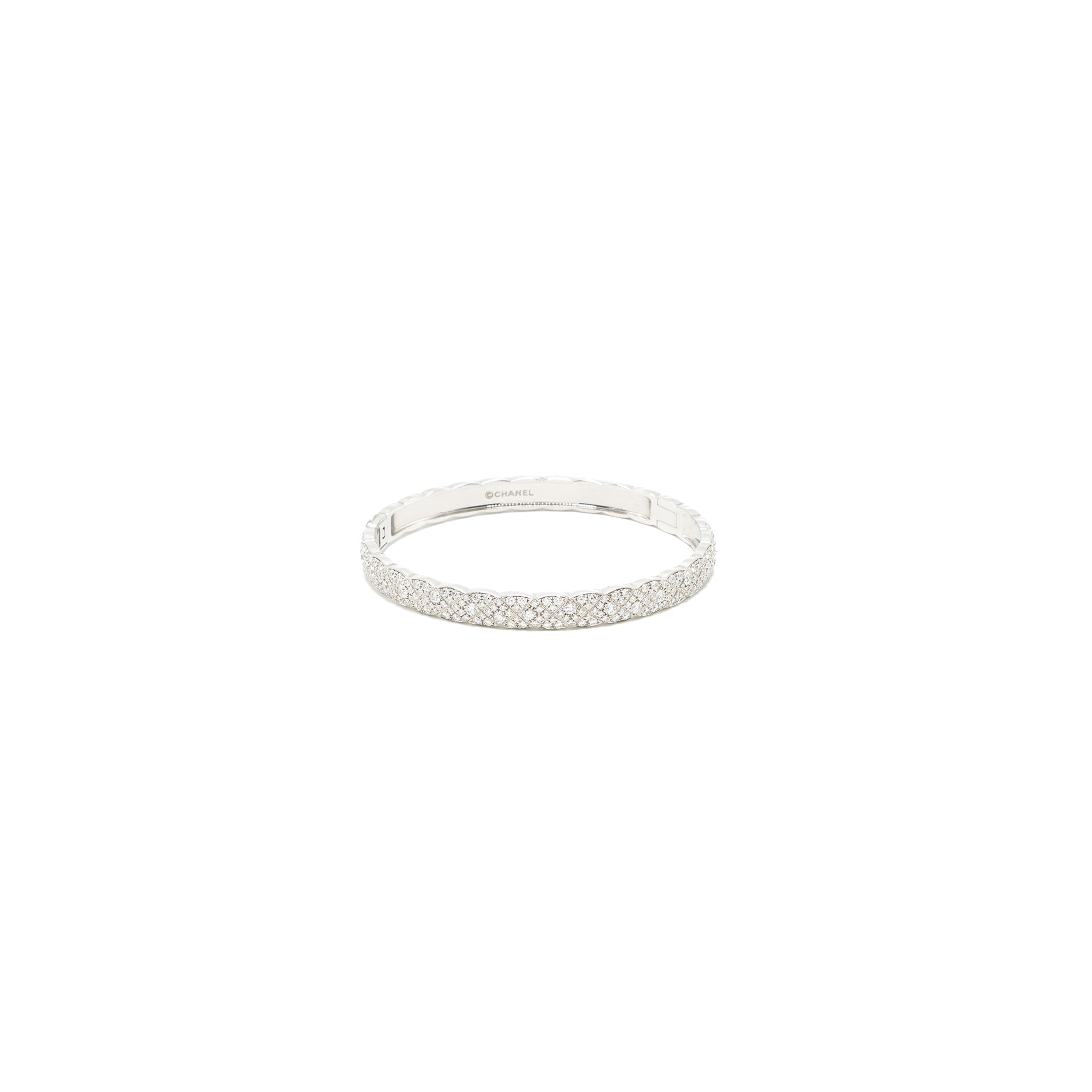 CHANEL COCO CRUSH BRACELET QUILTED MOTIF 18K WHITE GOLD DIAMONDS