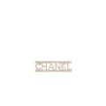 CHANEL LETTER LOGO BROOCH CRYSTAL SILVER TONE
