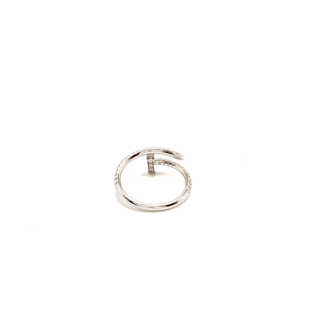 CARTIER JUSTE UN CLOU RING SEMI-PAVED WHITE GOLD WITH DIAMONDS