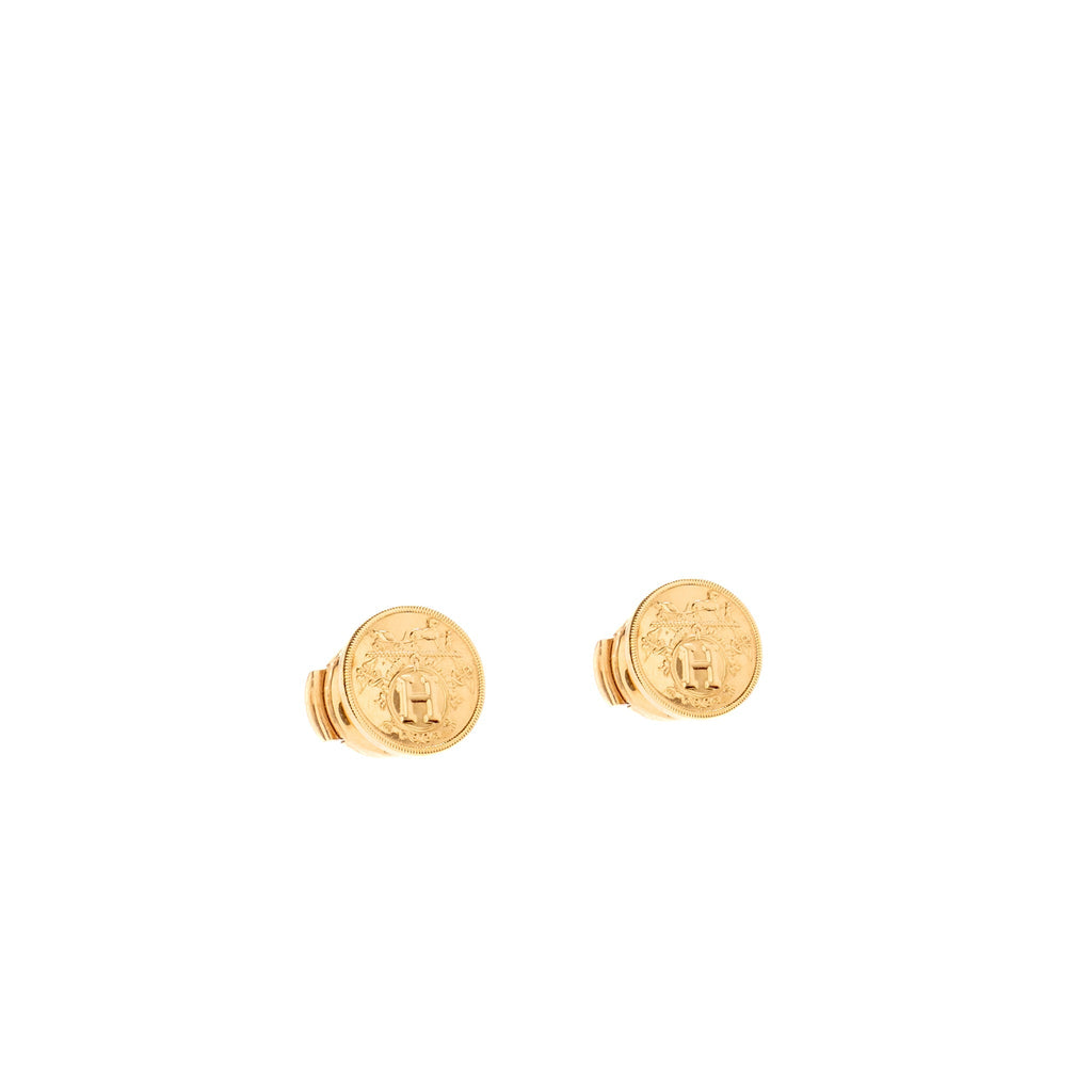HERMES EX- LIBRIS EARRINGS ROSE GOLD