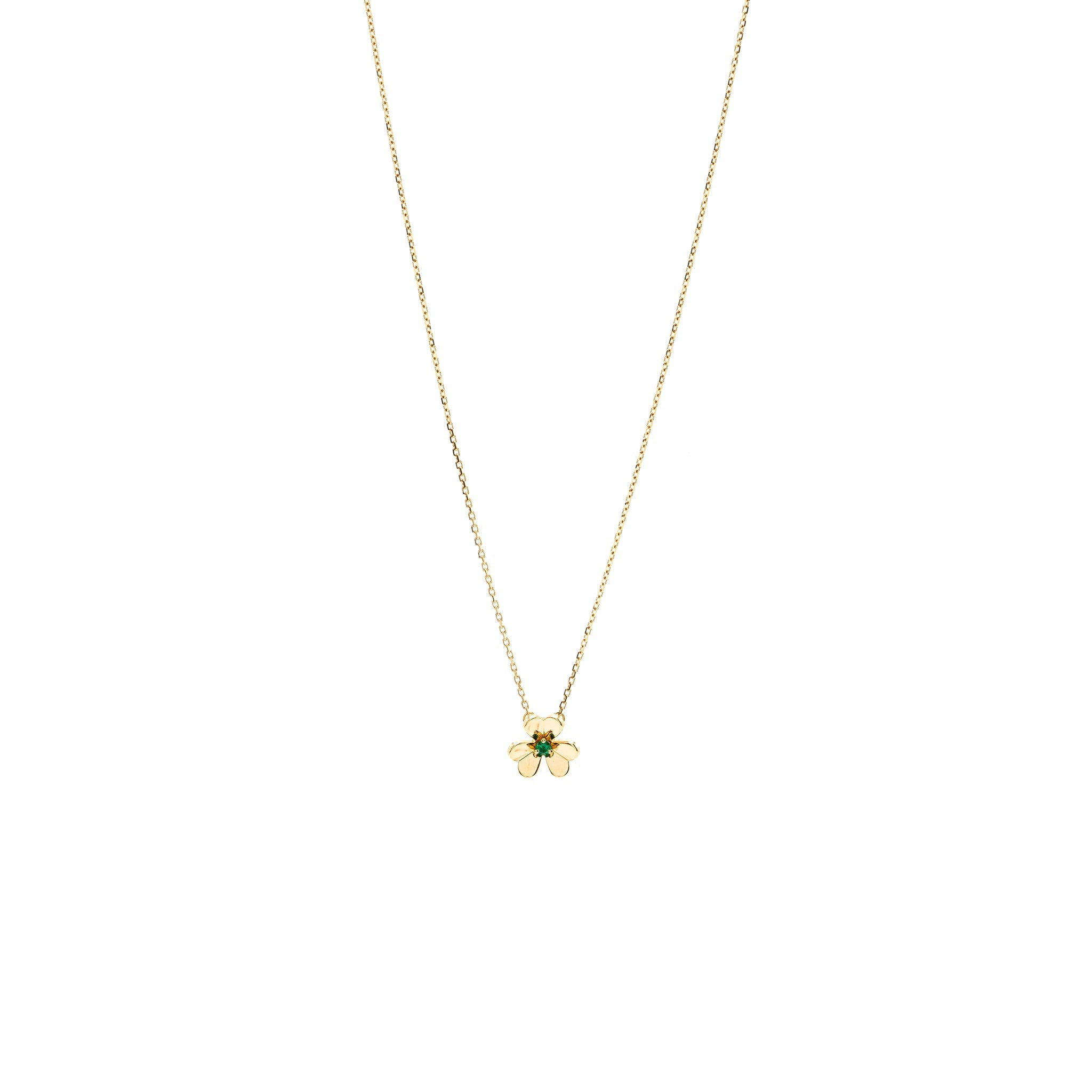 VAN CLEEF & ARPELS FRIVOLE PENDANT EMERALD YELLOW GOLD