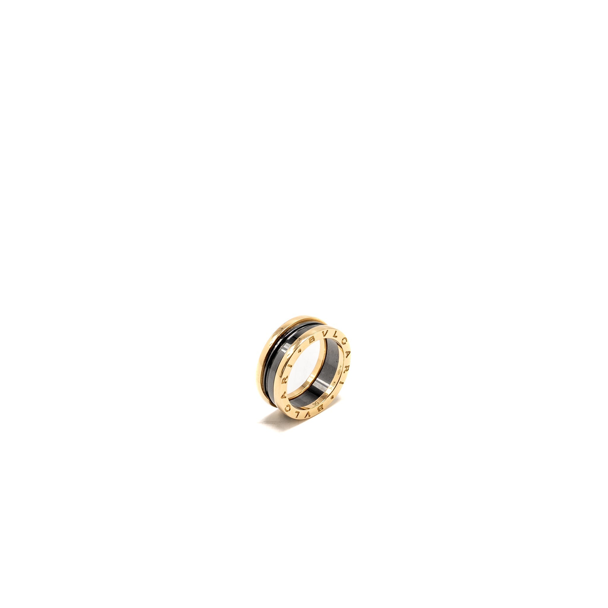 BVLGARI B.ZERO 1 RING BLACK CERAMIC/ ROSE GOLD