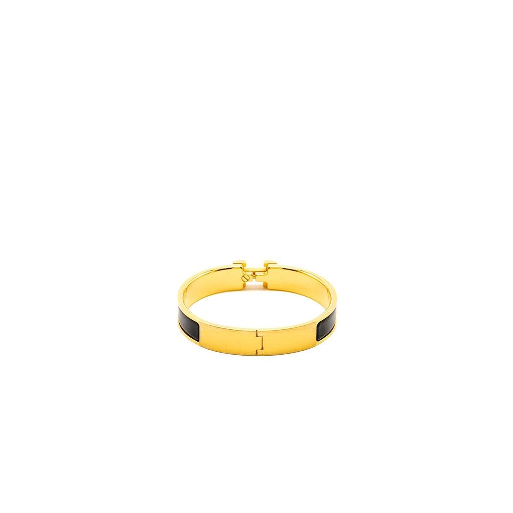 HERMES CLIC H BRACELET BLACK GHW