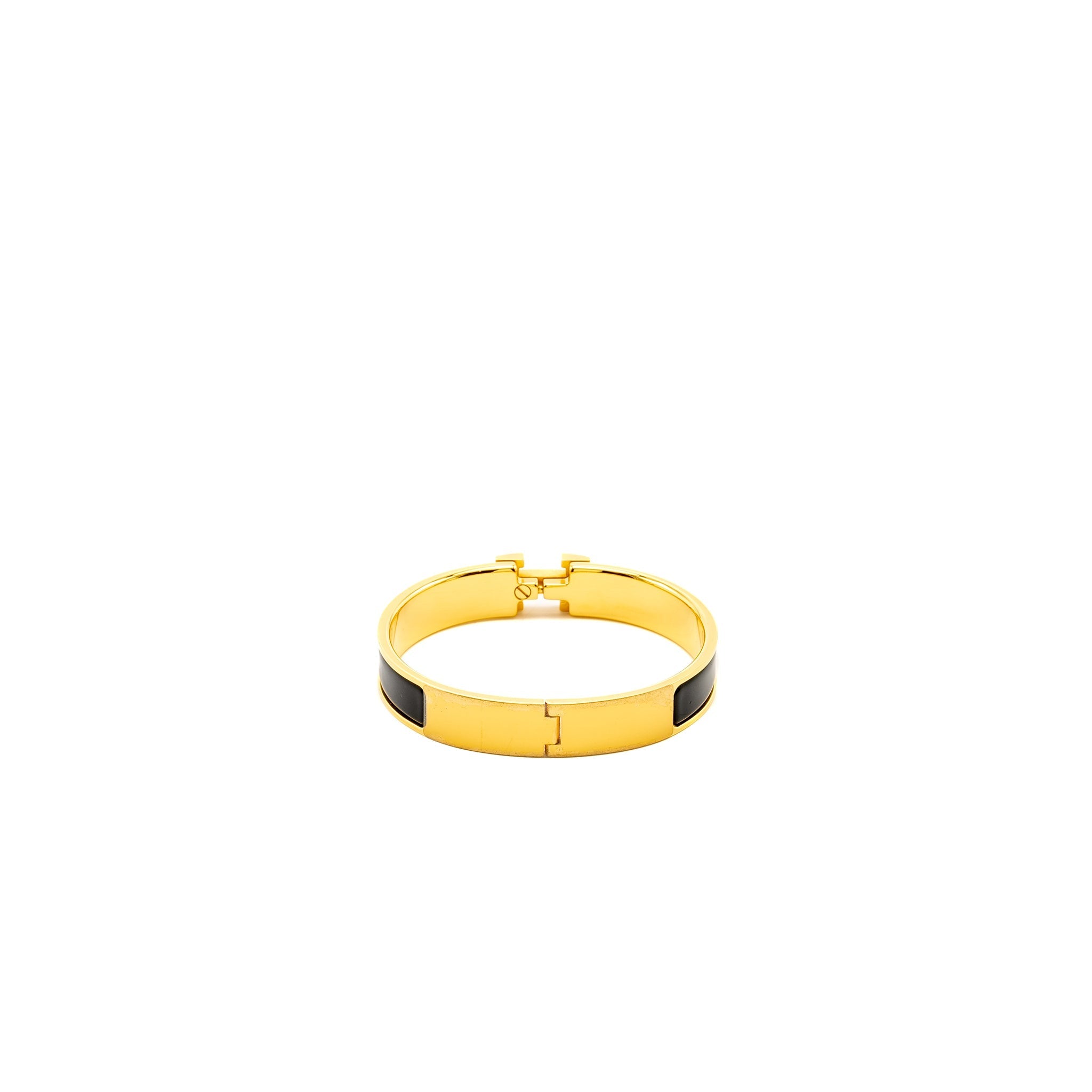HERMES CLIC H BRACELET BLACK GHW