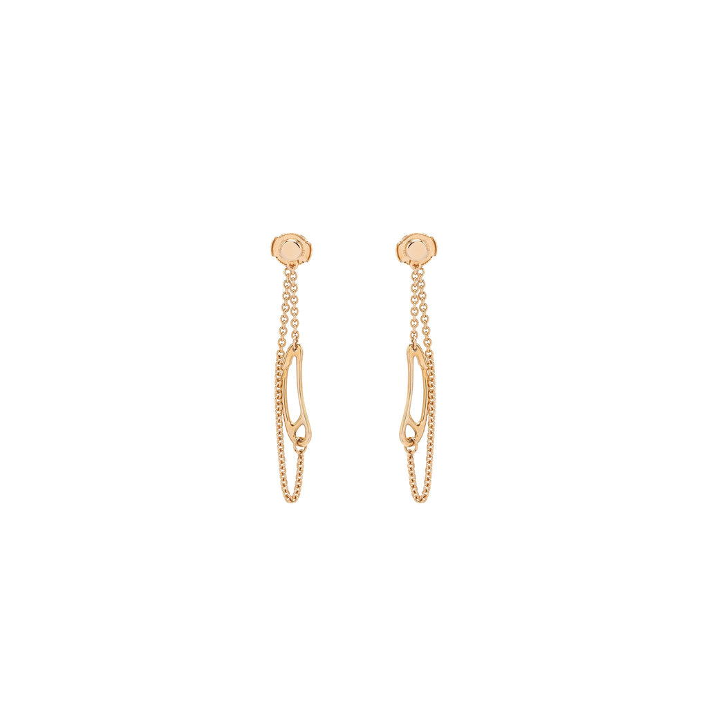 HERMES CHAINE D'ANCRE MINI PUNK EARRINGS ROSE GOLD