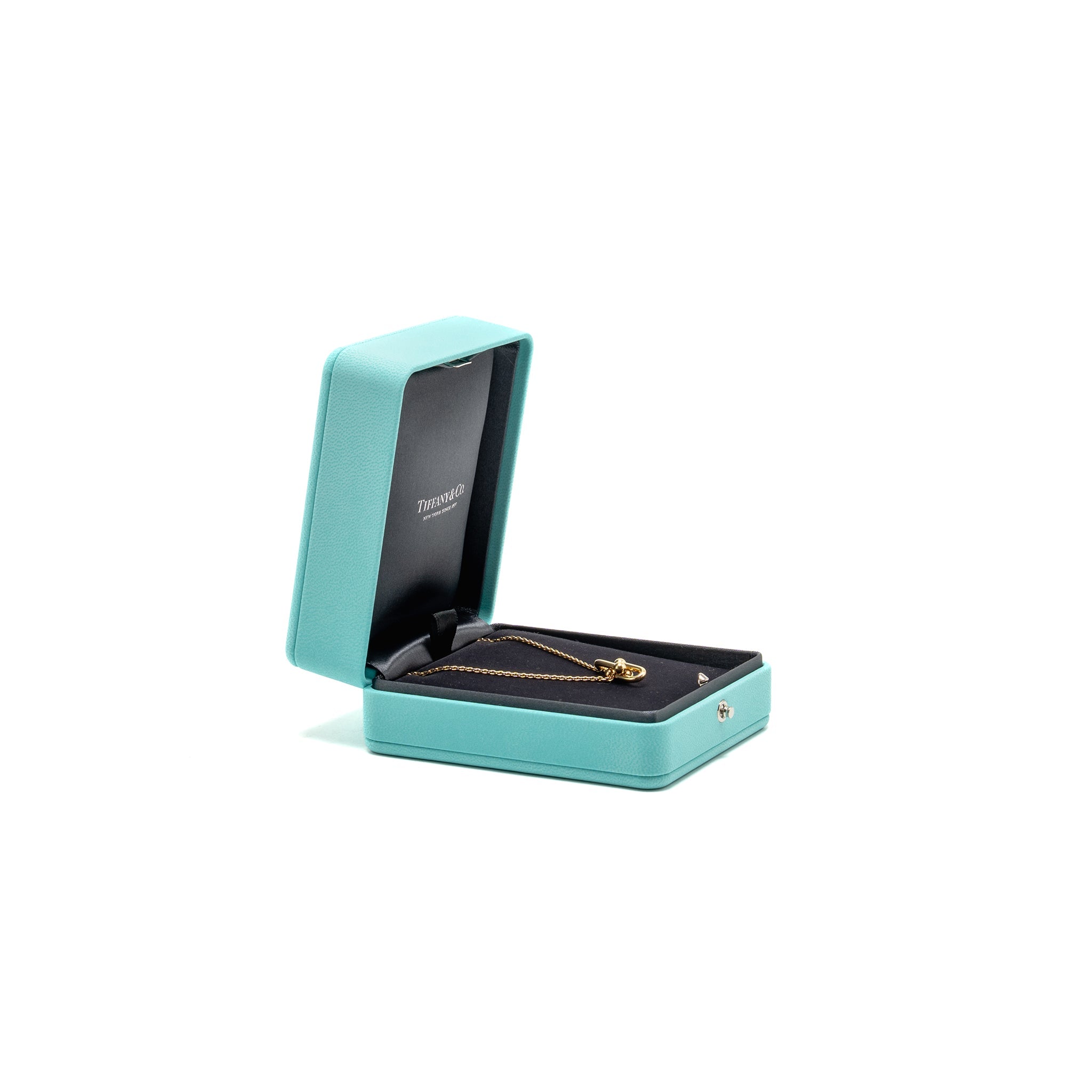 TIFFANY HARDWARE SMALL DOUBLE LINK PENDANT YELLOW GOLD