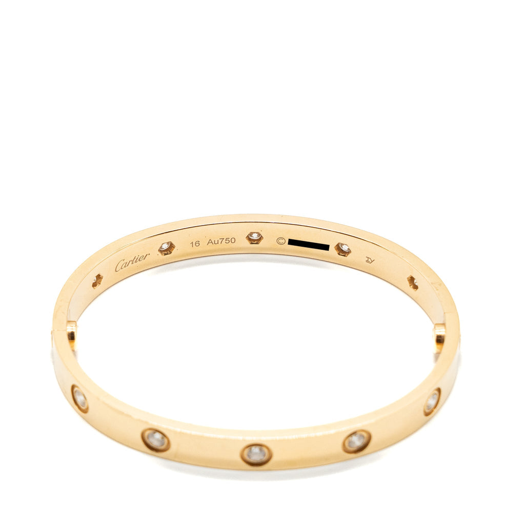 CARTIER LOVE BRACELET ROSE GOLD 10 DIAMONDS