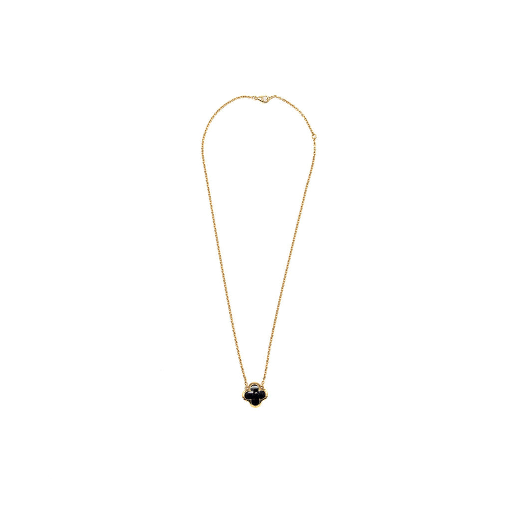 VAN CLEEF AND ARPELS PURE ALHAMBRA PENDANT ONYX YELLOW GOLD