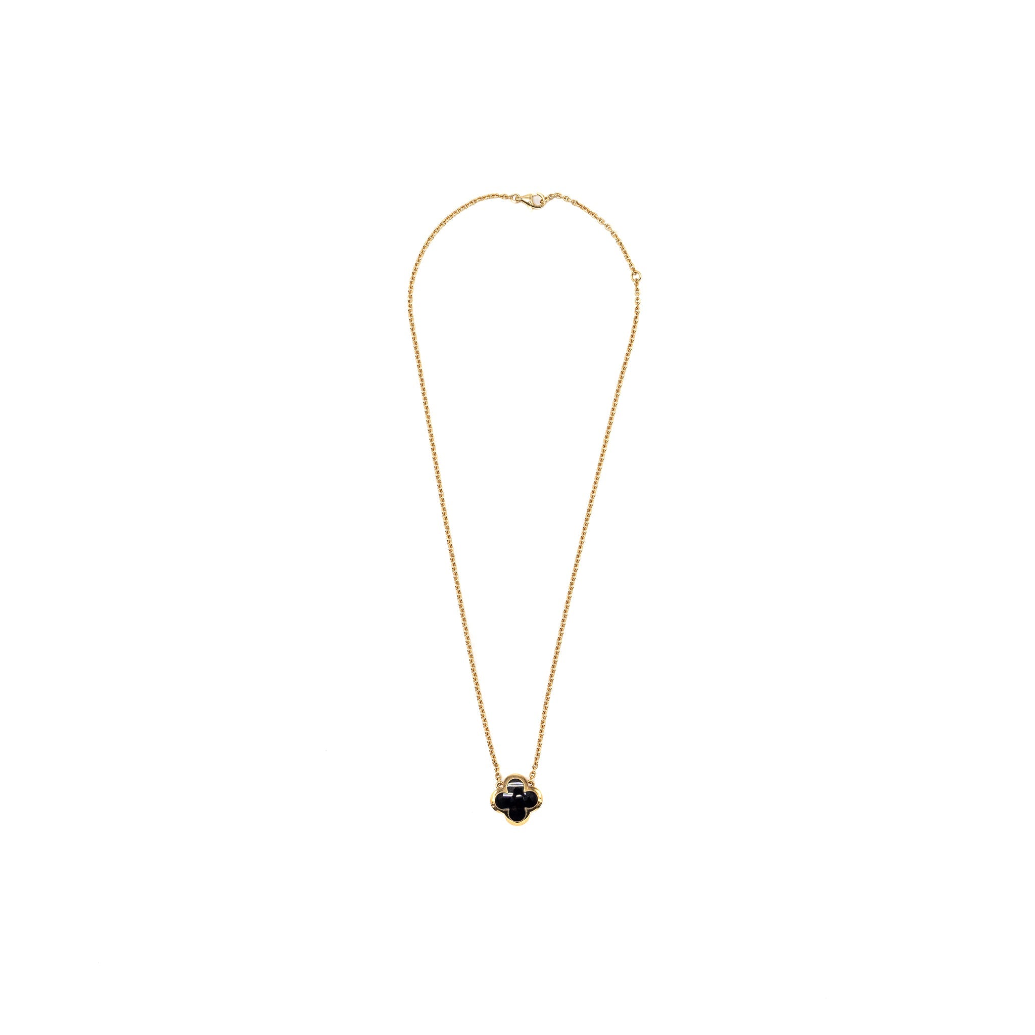 VAN CLEEF AND ARPELS PURE ALHAMBRA PENDANT ONYX YELLOW GOLD