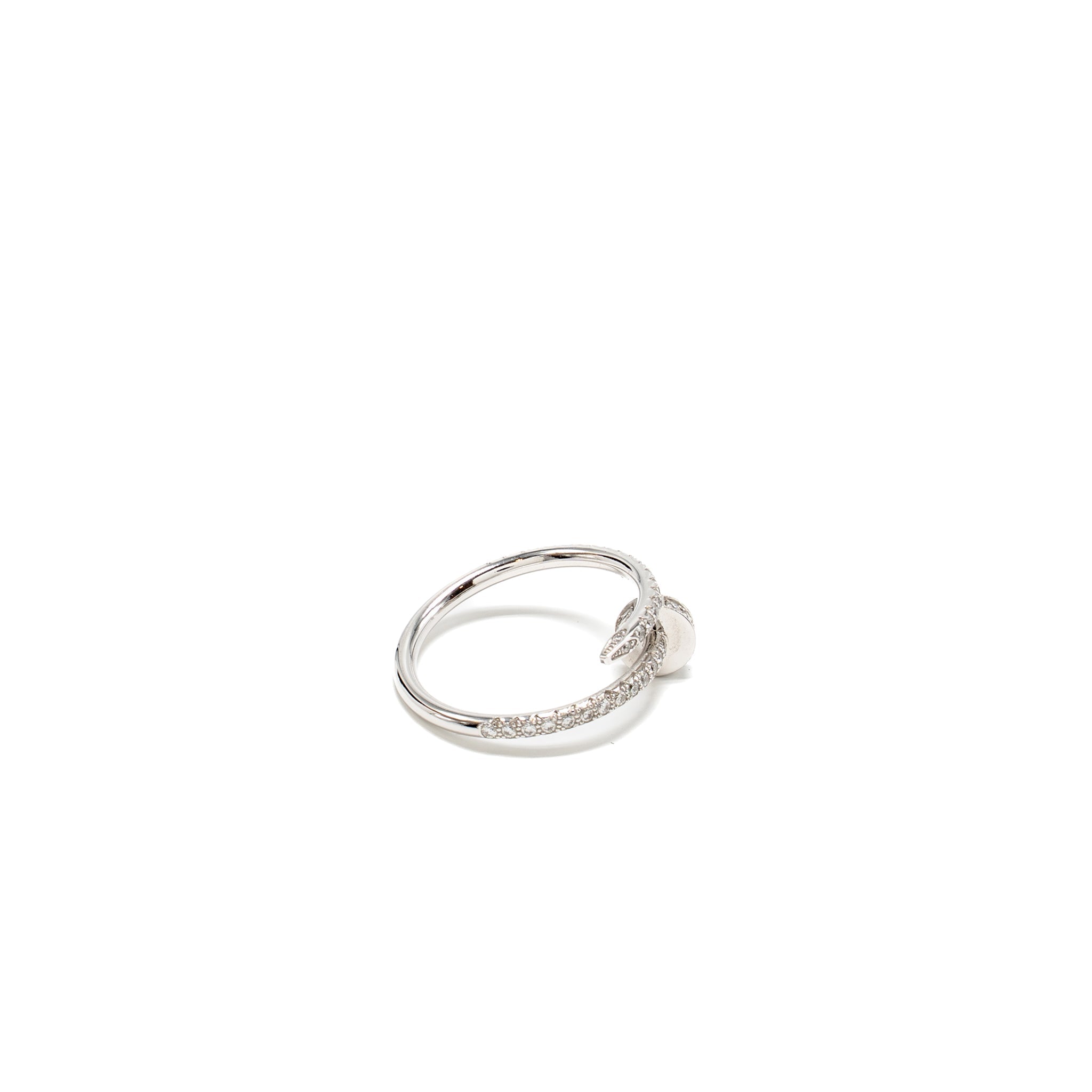 CARTIER JUSTE UN CLOU RING SEMI-PAVED WHITE GOLD WITH DIAMONDS