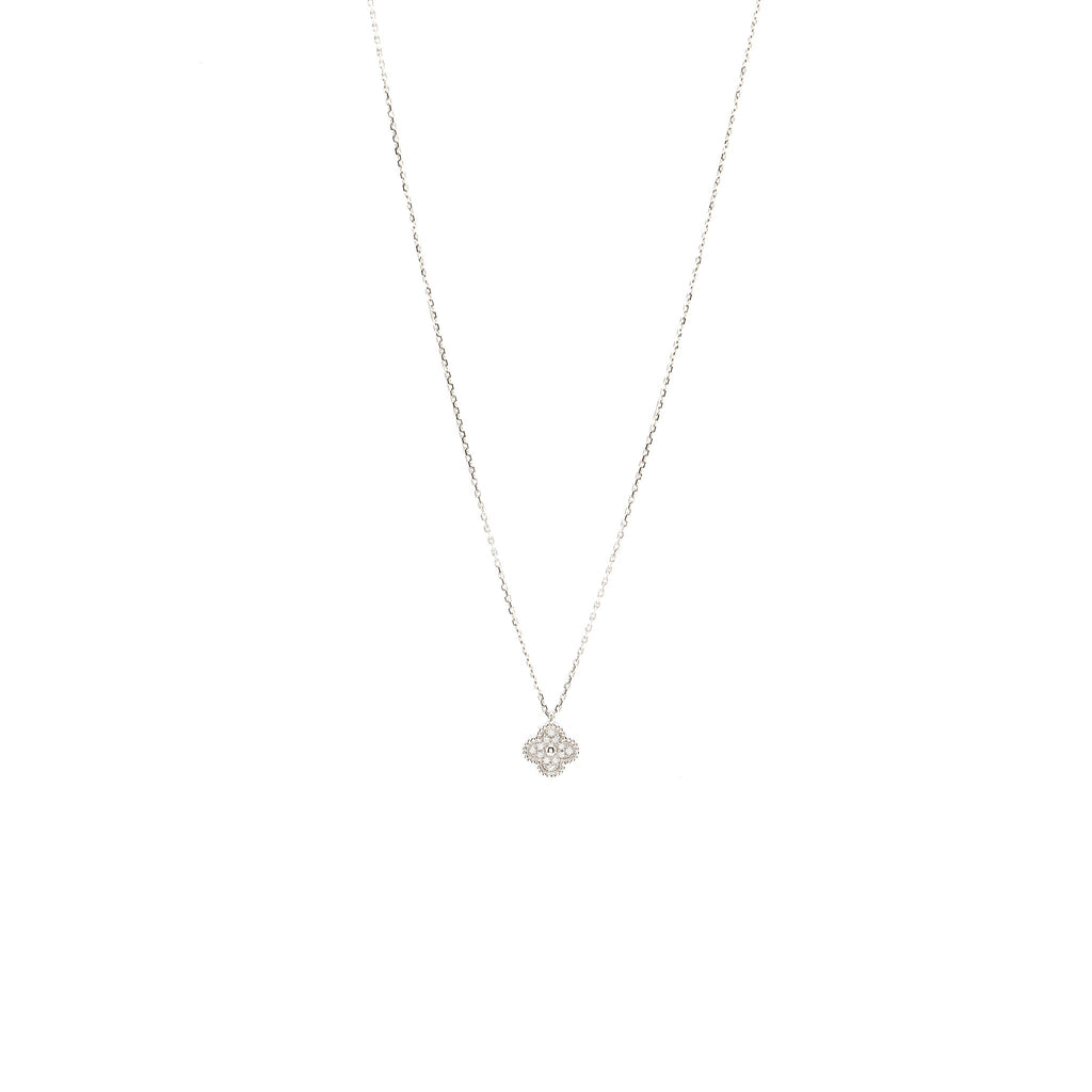 VAN CLEEF & ARPELS SWEET ALHAMBRA PENDANT 18K WHITE GOLD/DIAMONDS