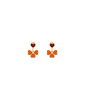 VAN CLEEF &ARPELS SWEET HEARTS EARRINGS CARNELIAN ROSE GOLD, DIAMONDS