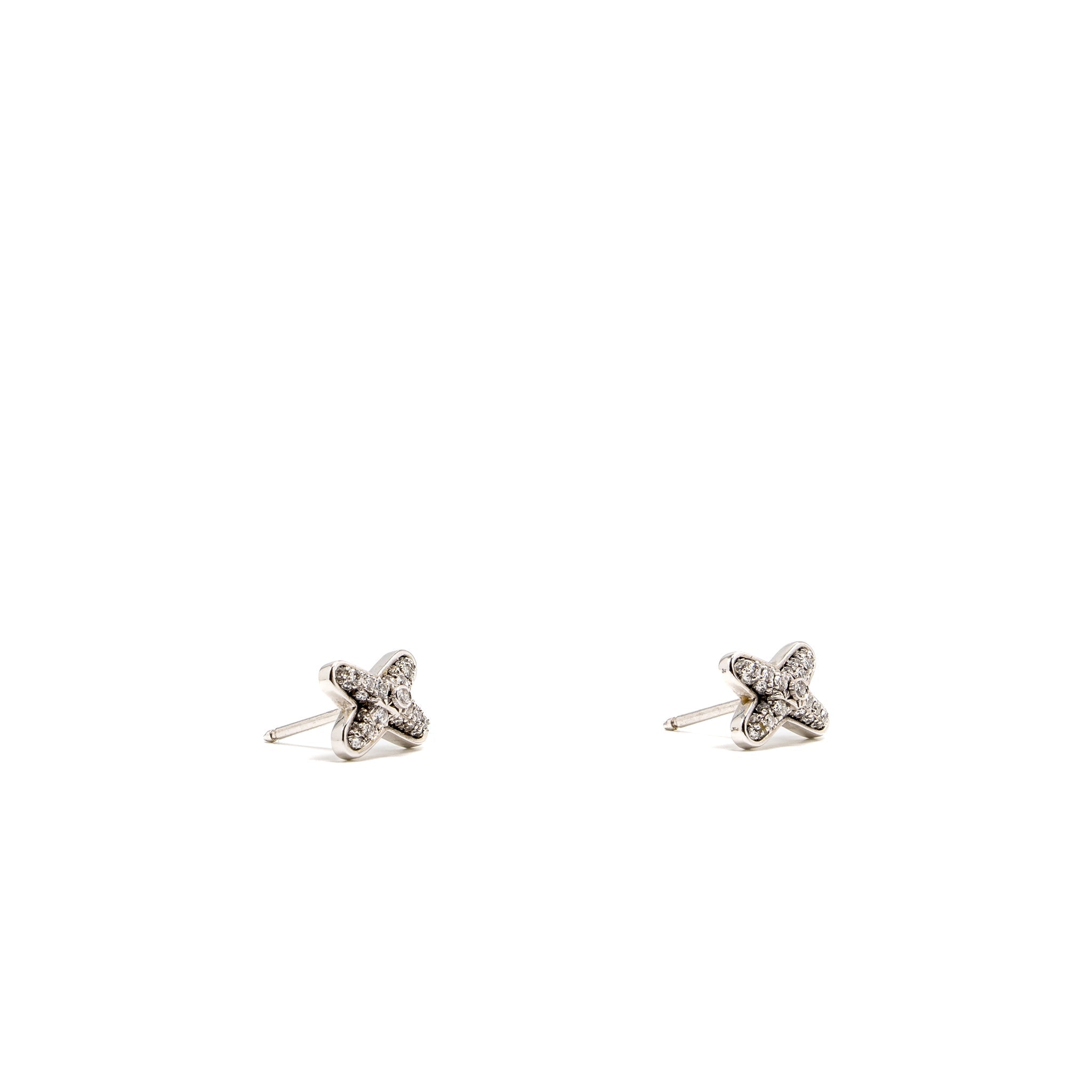 CHAUMET JEUX DE LIENS STUD EARRINGS WHITE GOLD / DIAMONDS (SELL IN SET)