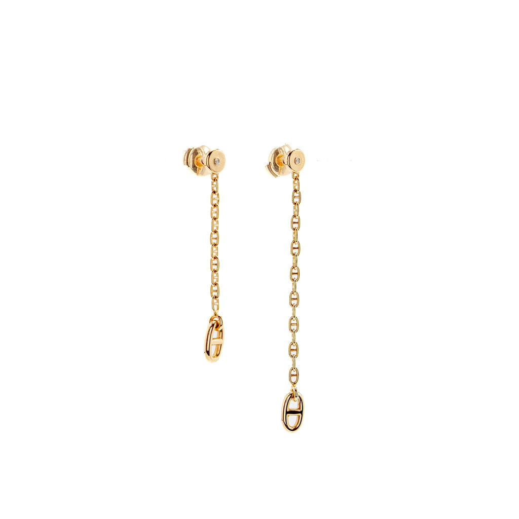 HERMES NEW FARANDOLE EARRINGS ROSE GOLD/ DIAMONDS