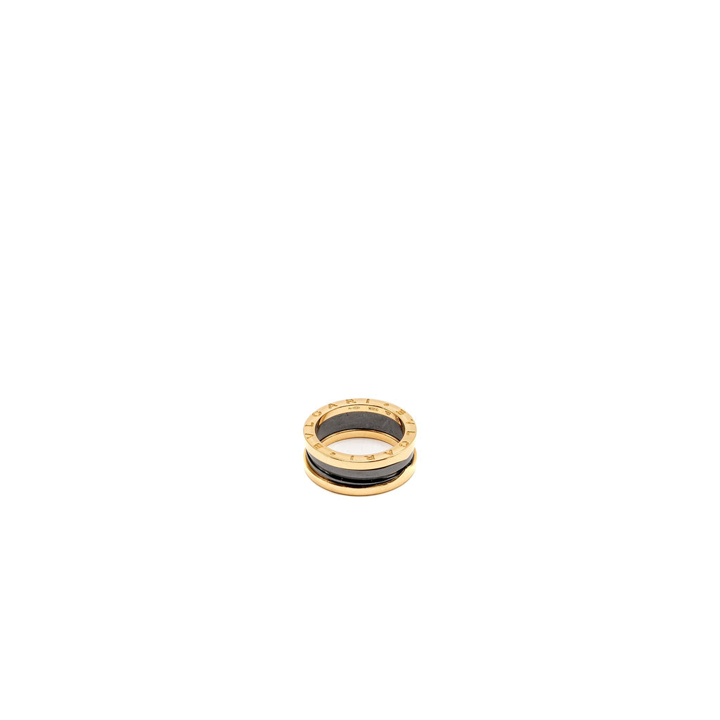 BVLGARI B.ZERO 1 RING BLACK CERAMIC/ ROSE GOLD