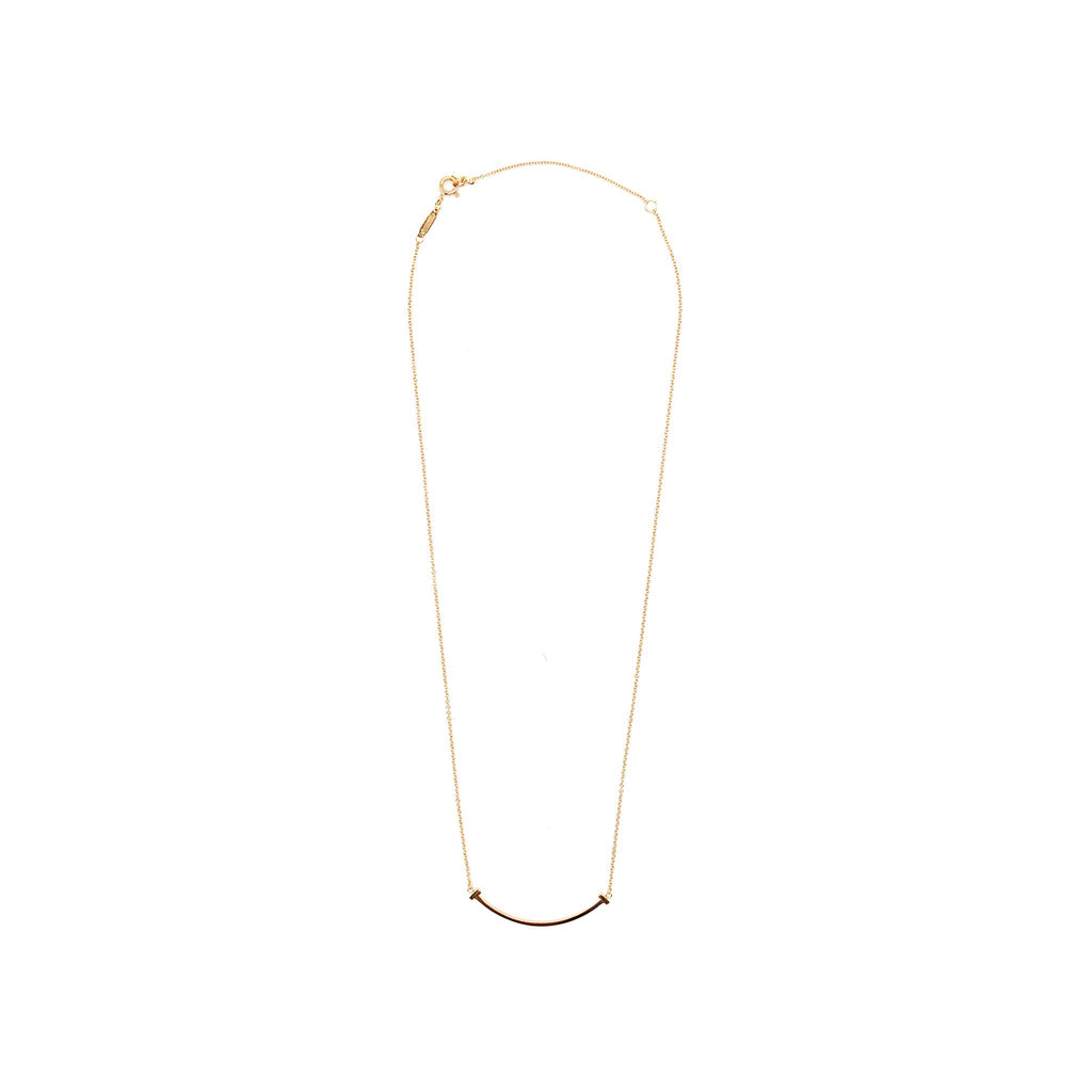 TIFFANY SMALL T SMILE PENDANT ROSE GOLD