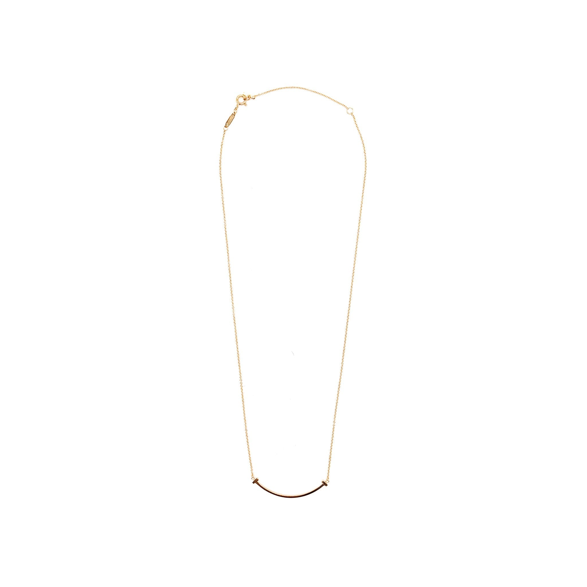 TIFFANY SMALL T SMILE PENDANT ROSE GOLD