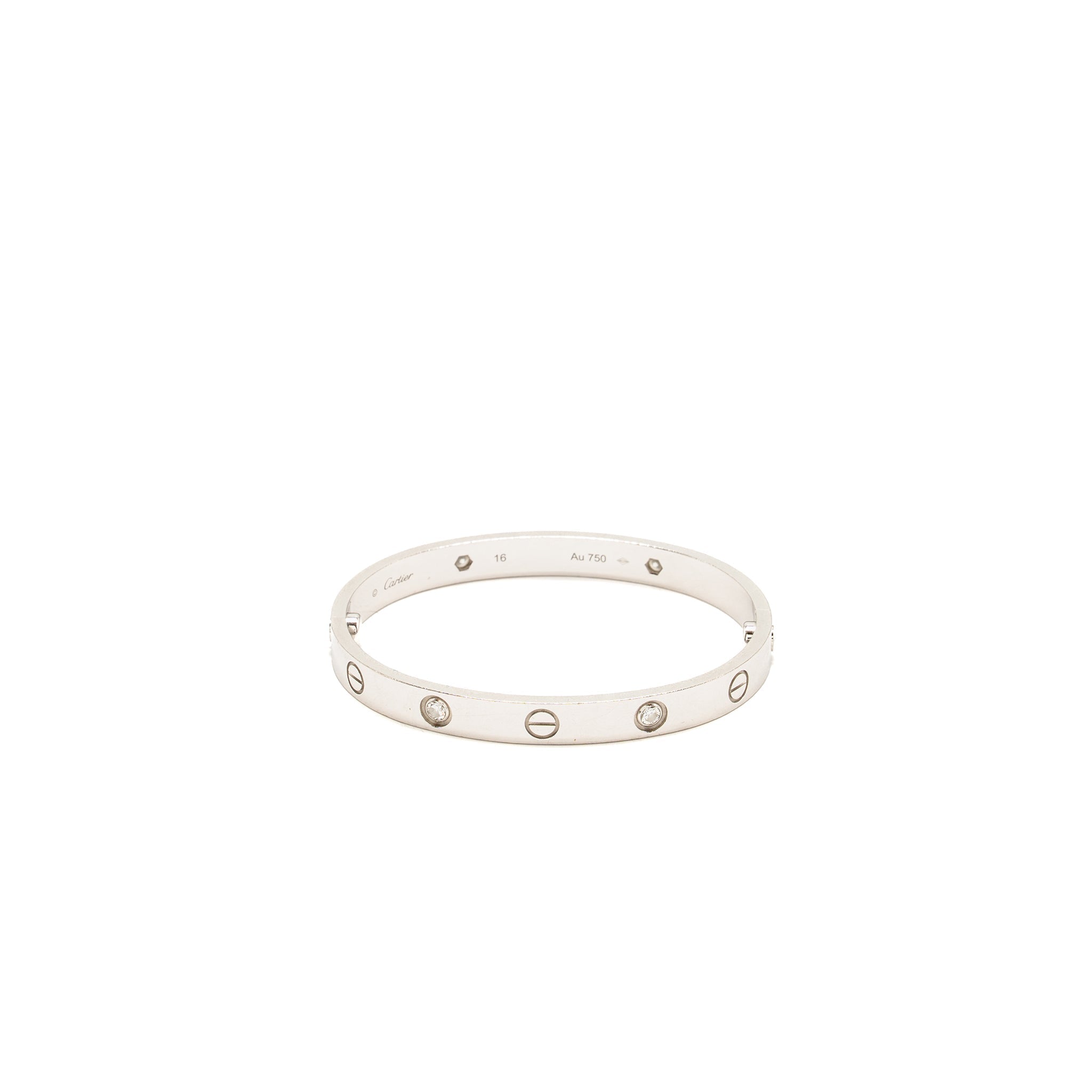 CARTIER LOVE BRACELET WHITE GOLD WITH 4 DIAMONDS