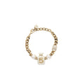 CHANEL NO.5 PERFUME BOTTLE BRACELET CRYSTAL/PEARL LIGHT GOLD TONE