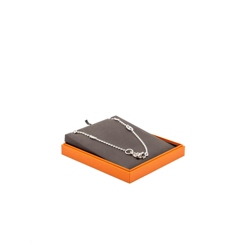 HERMES 80CM FRANDOLE LONG NECKLACE STERLING SILVER