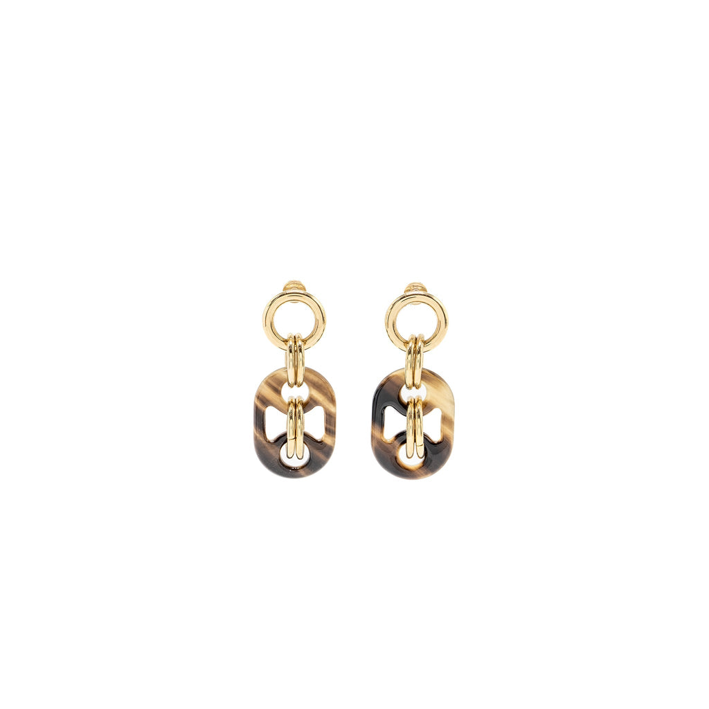 HERMES LA CORNE ET LA LAQUE EARRINGS MULTICOLOR GHW