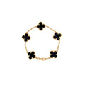 VAN CLEEF & ARPELS VINTAGE ALHAMBRA BRACELET 5 MOTIFS ONYX YELLOW GOLD