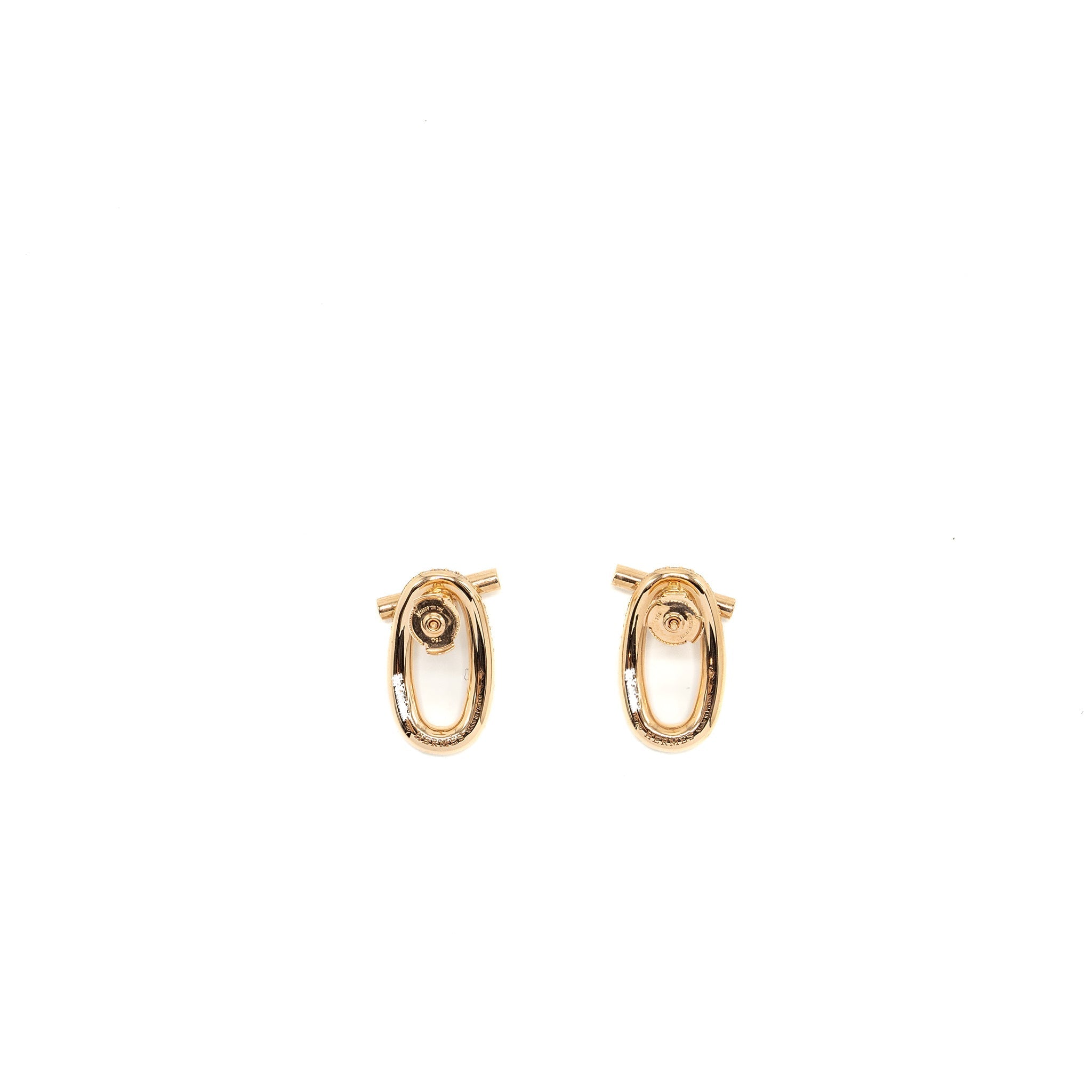HERMES ADAGE PENDANT EARRINGS ROSE GOLD DIAMONDS
