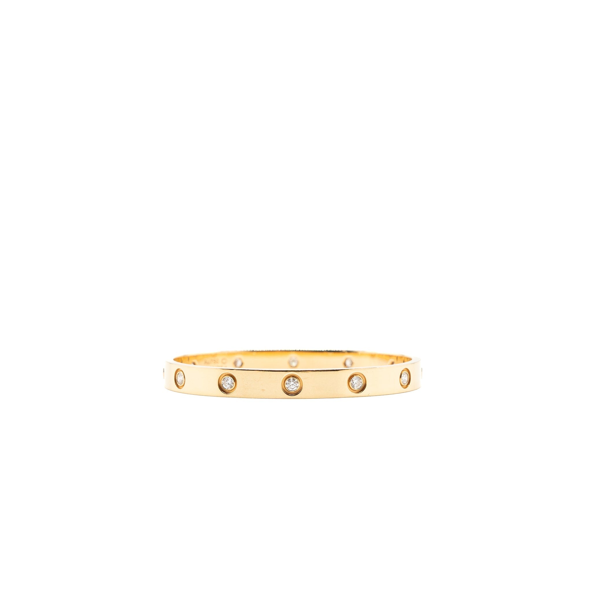 CARTIER LOVE BRACELET ROSE GOLD 10 DIAMONDS