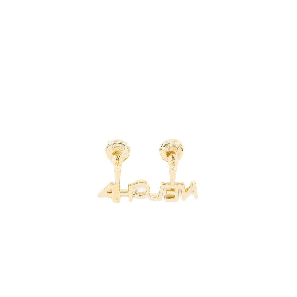 CHANEL LETTER/CC LOGO EARRINGS CRYSTAL/PEARL LIGHT GOLD TONE