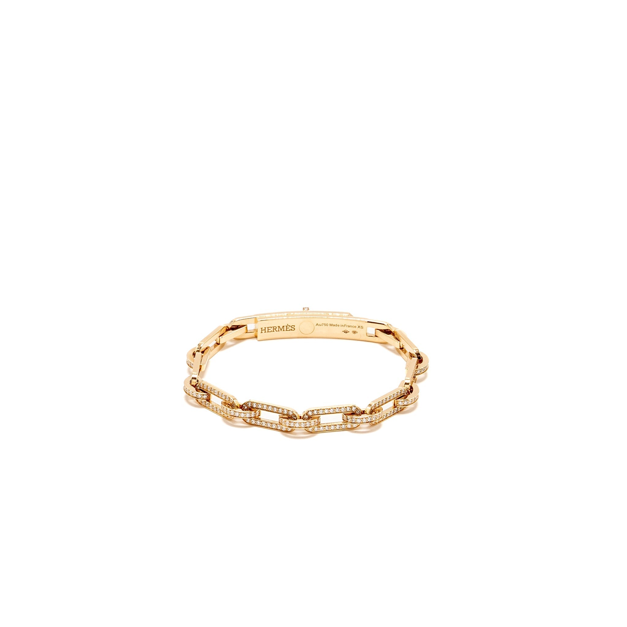 HERMES KELLY CHAINE BRACELET ROSE GOLD/ DIAMONDS